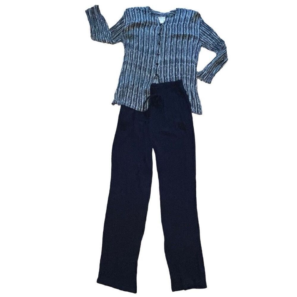Krush of‎ California Women’s Size Medium Vintage 2 Piece Set Retro Blouse Pants